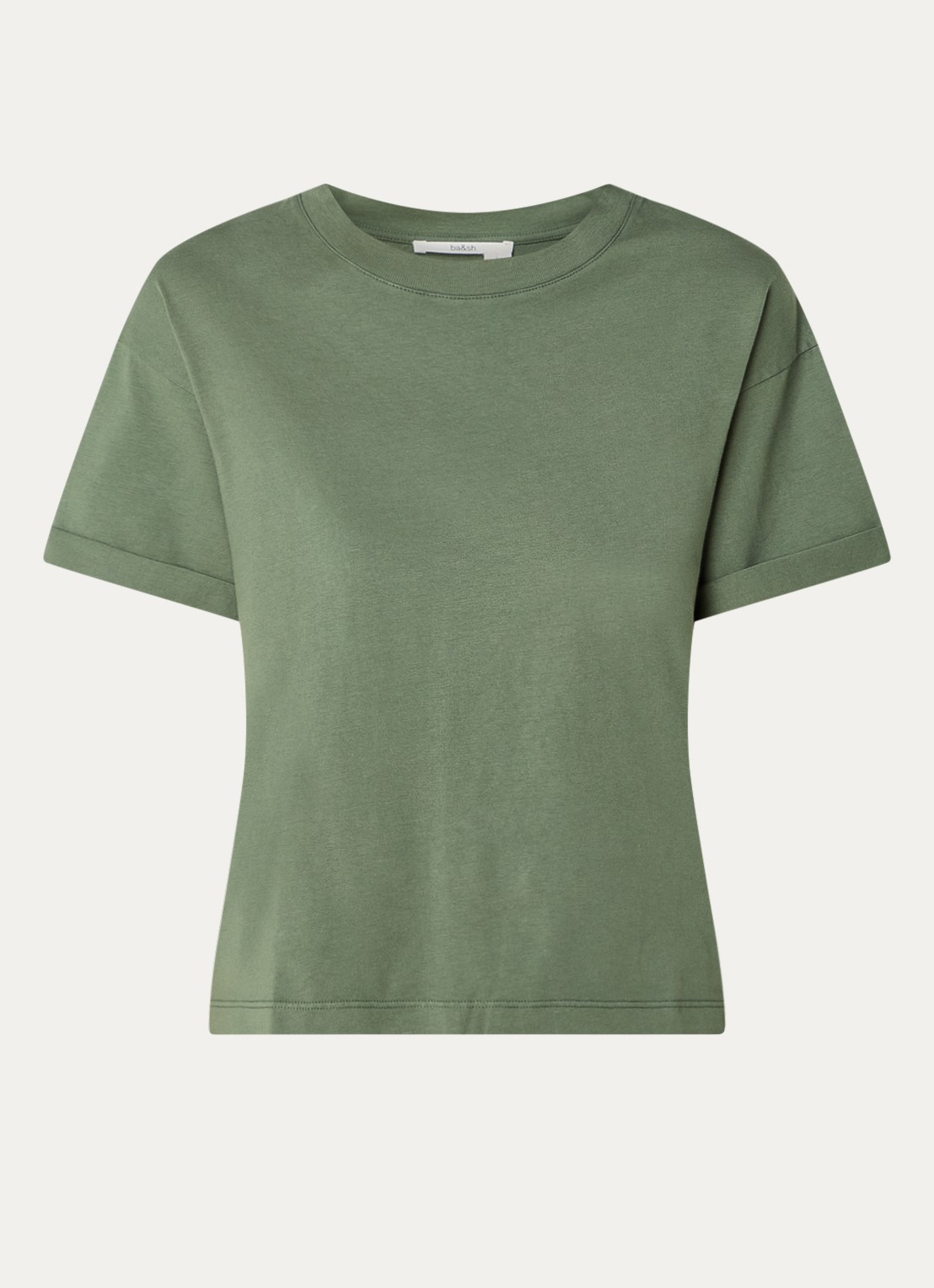 ba&sh Rosie T-shirt met ronde hals - voorkant 3 legergroen