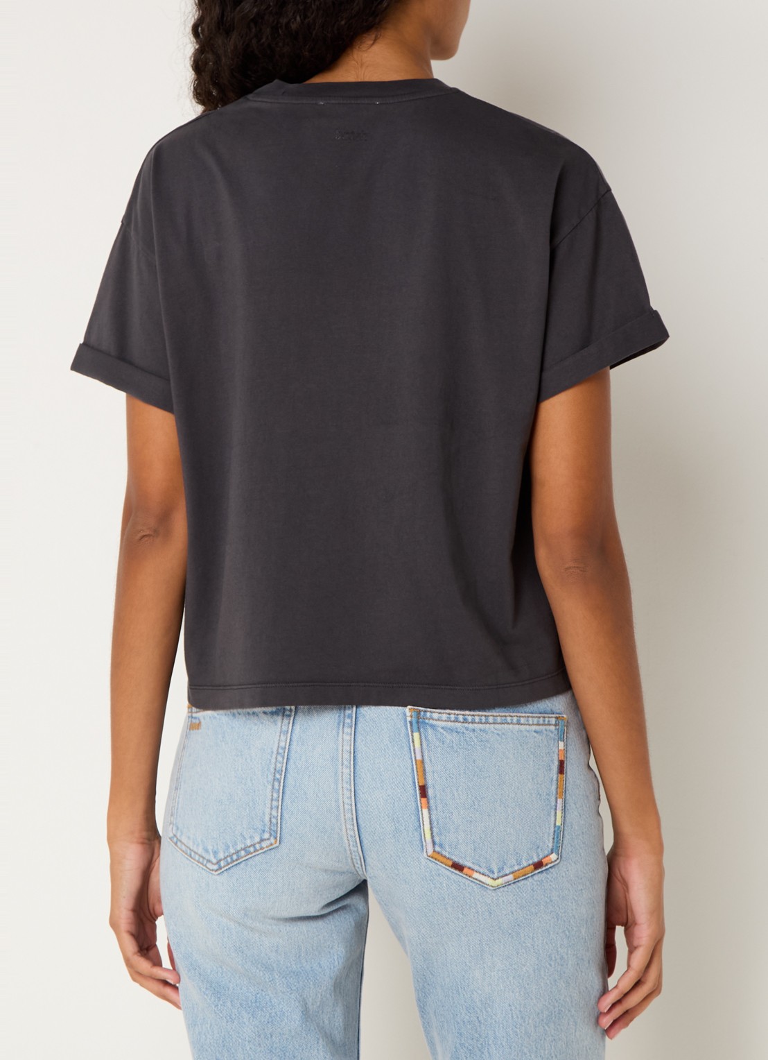 ba&sh Rosie T-shirt met ronde hals - achterkant donkergrijs