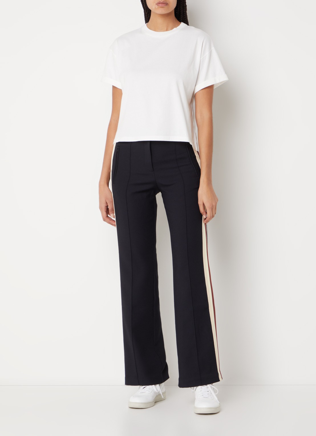 ba&sh Rosie T-shirt met stretch - voorkant 3 gebroken wit