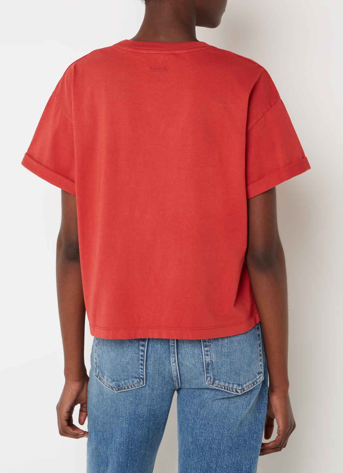 ba&sh Rosie T-shirt met stretch - achterkant steenrood