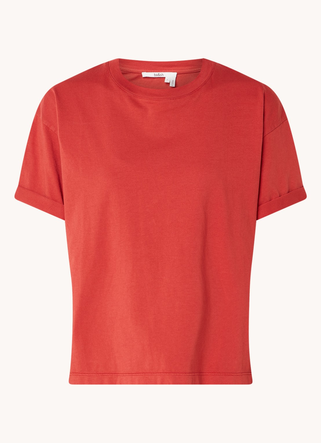ba&sh Rosie T-shirt met stretch - voorkant 2 steenrood