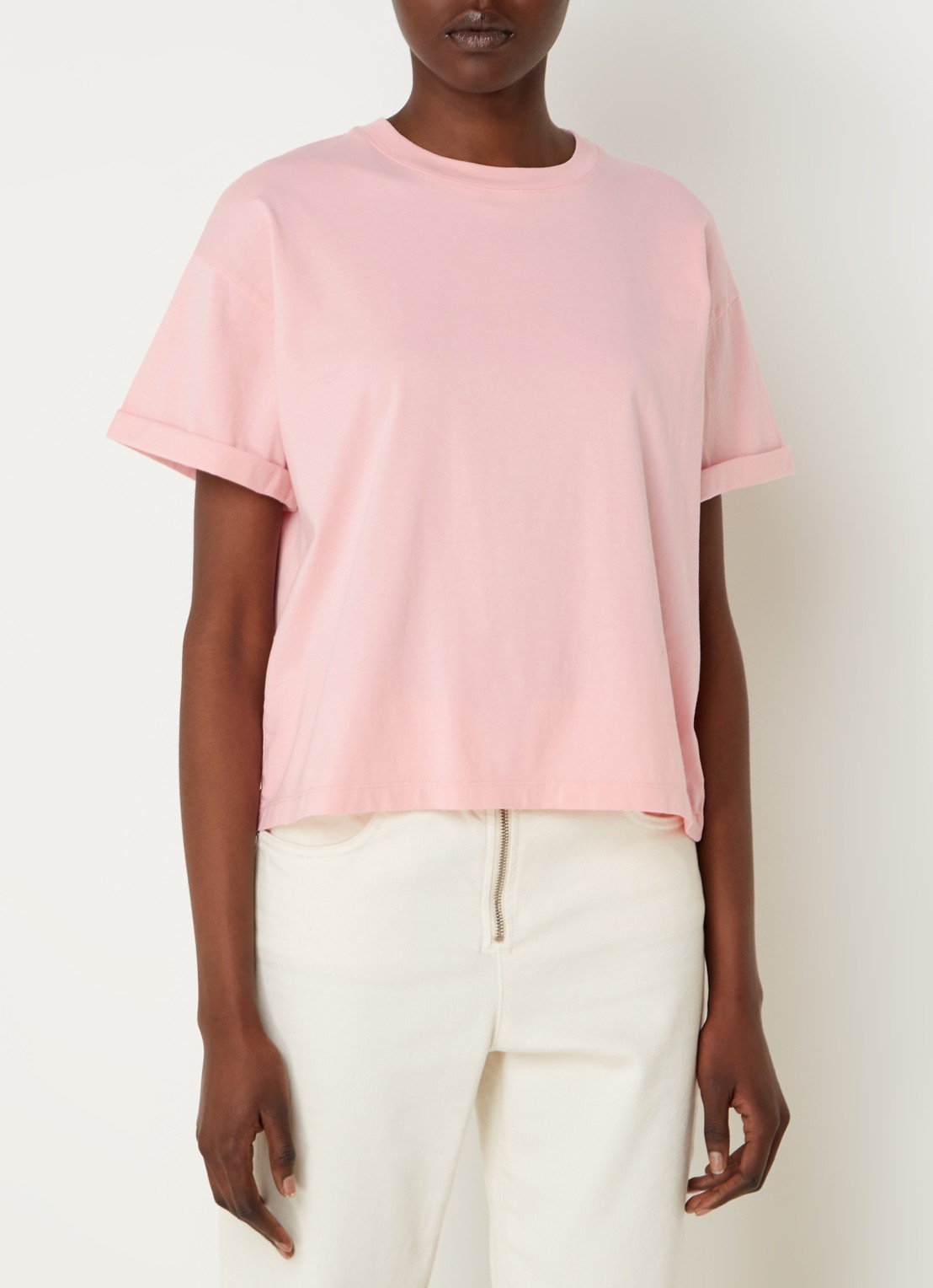 ba&sh Rosie T-shirt met stretch - detail roze