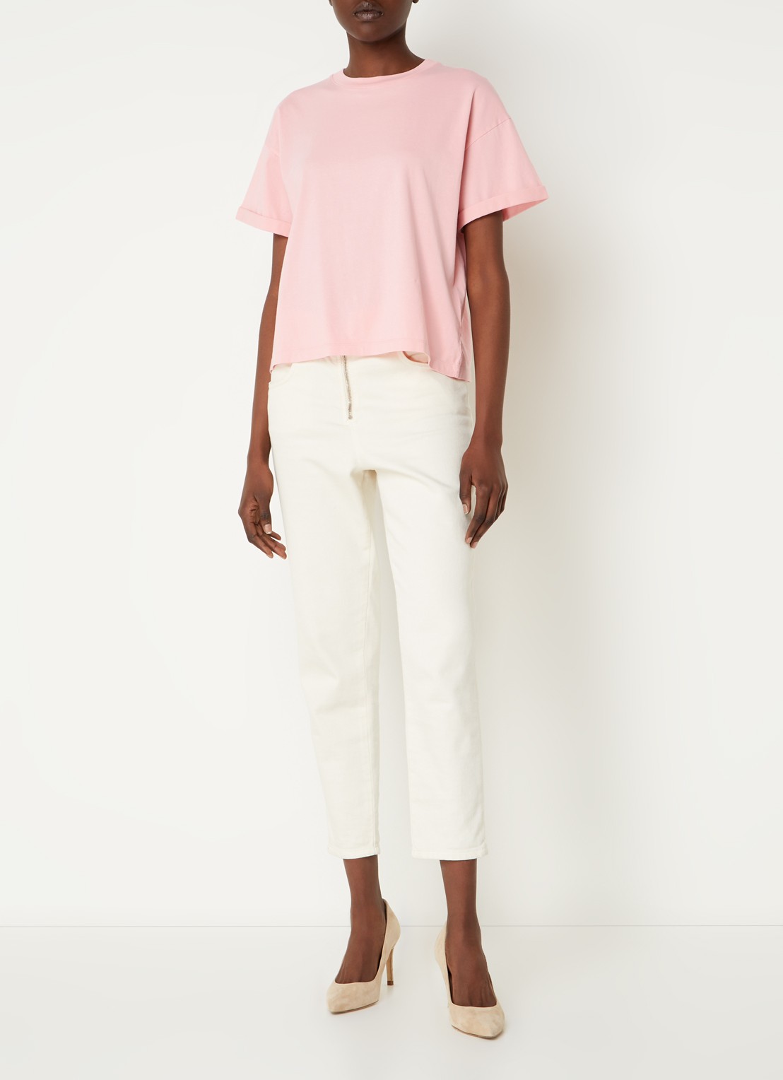 ba&sh Rosie T-shirt met stretch - voorkant 3 roze