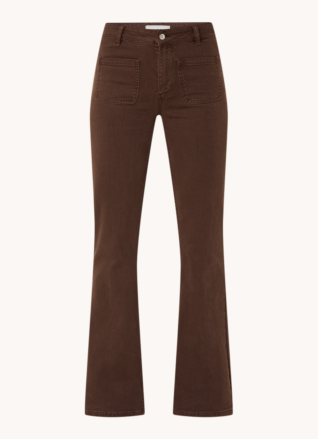 ba&sh Ross mid waist flared jeans met gekleurde wassing - voorkant 2 donkerbruin
