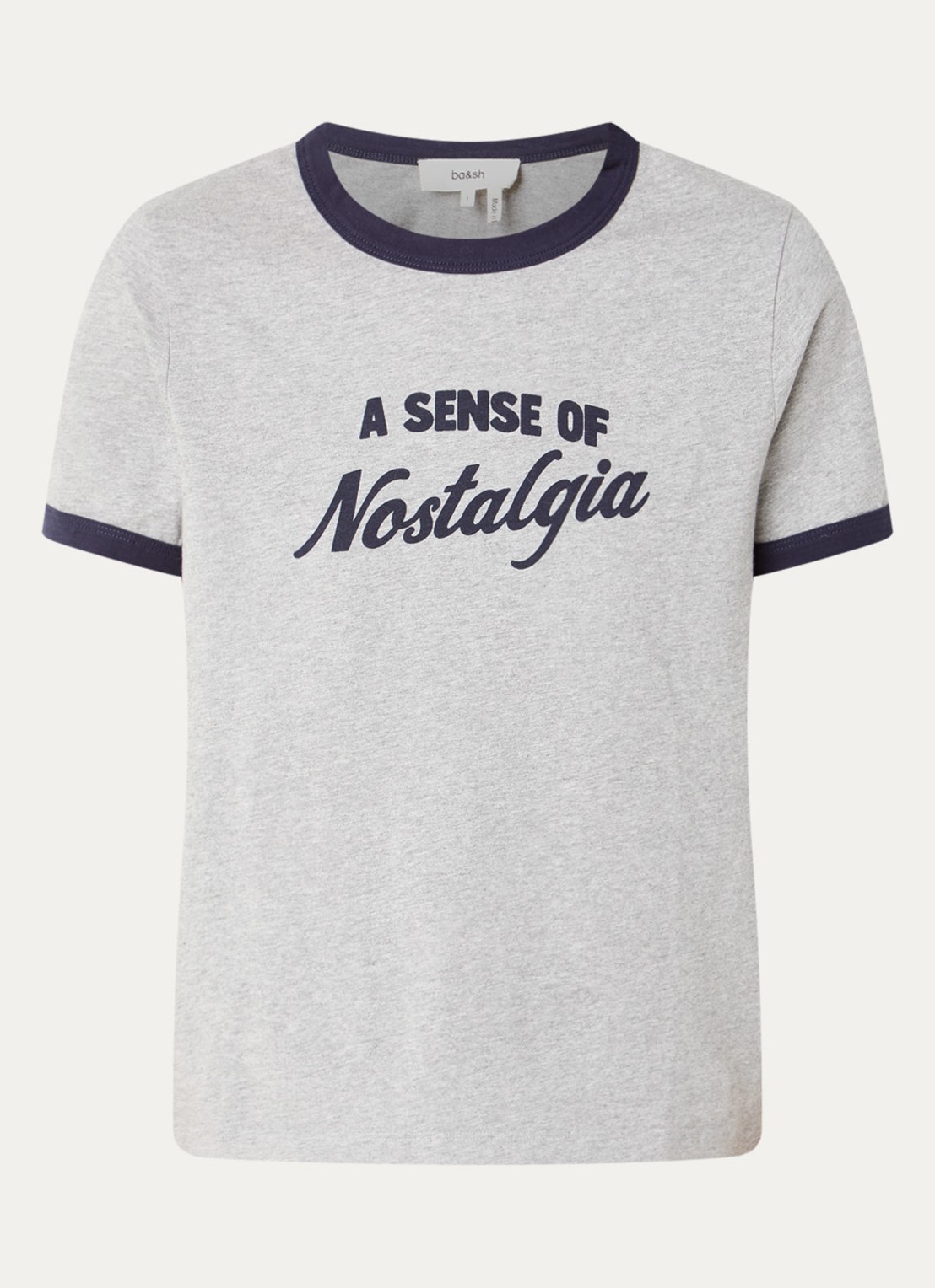 ba&sh Rosta T-shirt met print - voorkant 2 lichtgrijs