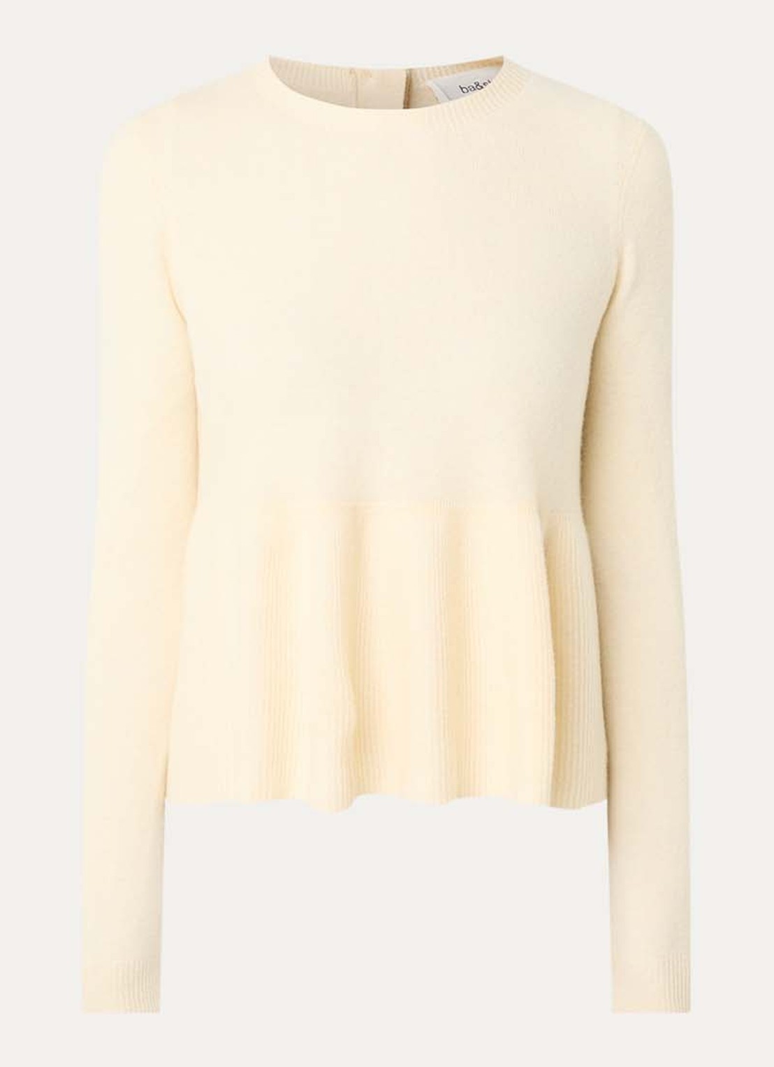 ba&sh Salama fijngebreide pullover in wolblend - voorkant 3 lichtgeel