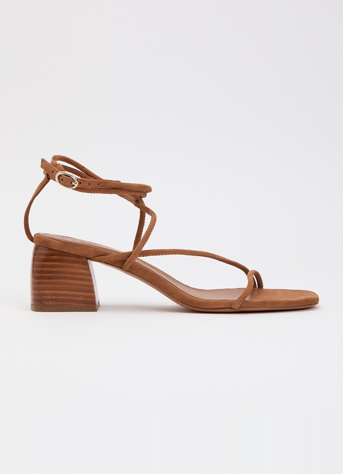 ba&sh Sandalette van suède - voorkant 2 bruin