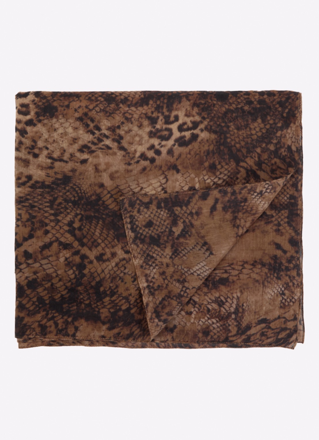 ba&sh Sara sjaal in katoenblend met dierenprint 110 x 130 cm  - voorkant bruin