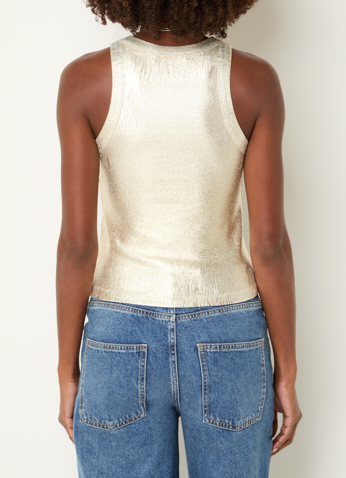 ba&sh Shadey tanktop met metallic finish - achterkant 3 goud