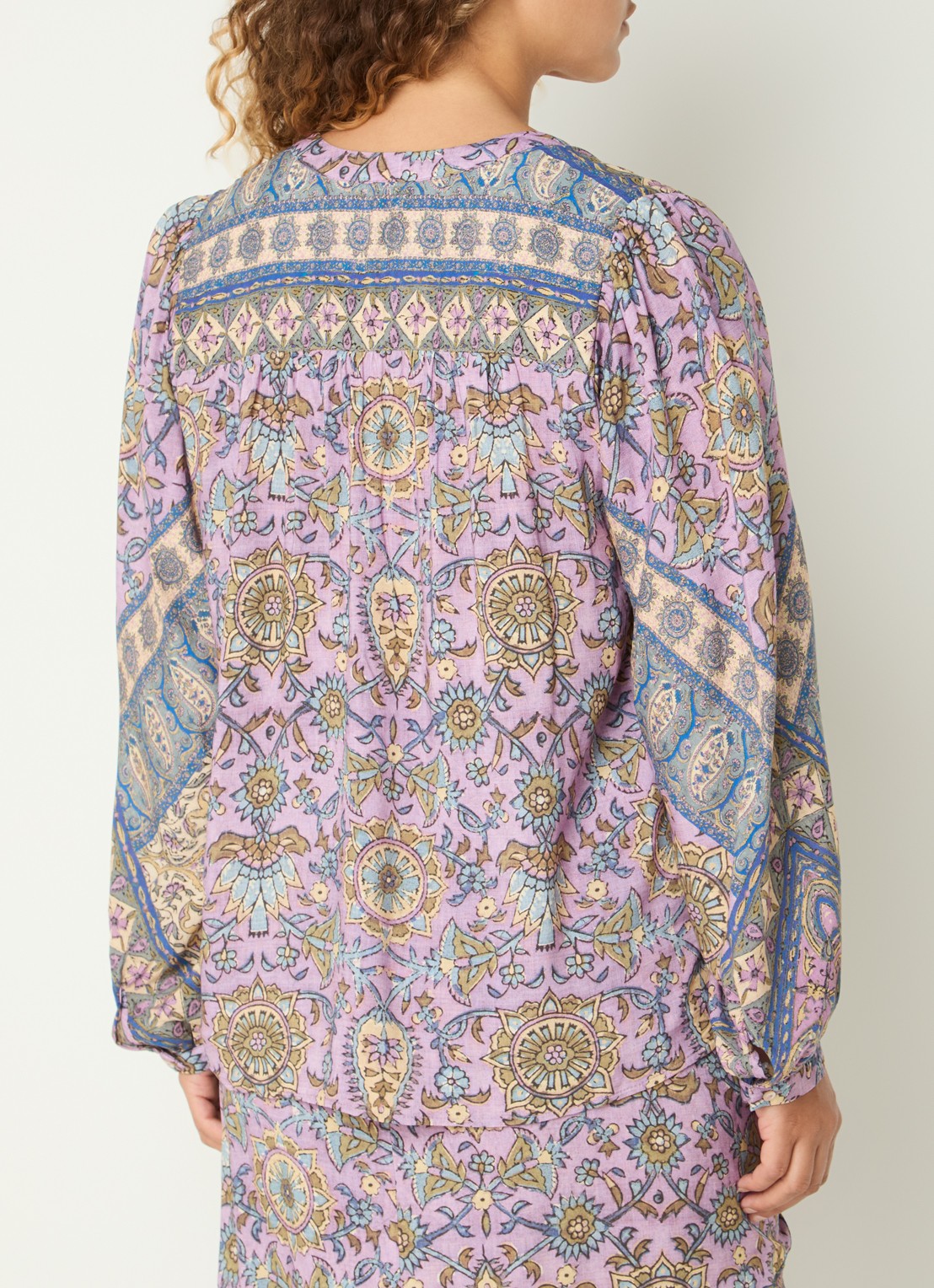 ba&sh Simi blouse met print - achterkant 4 paars