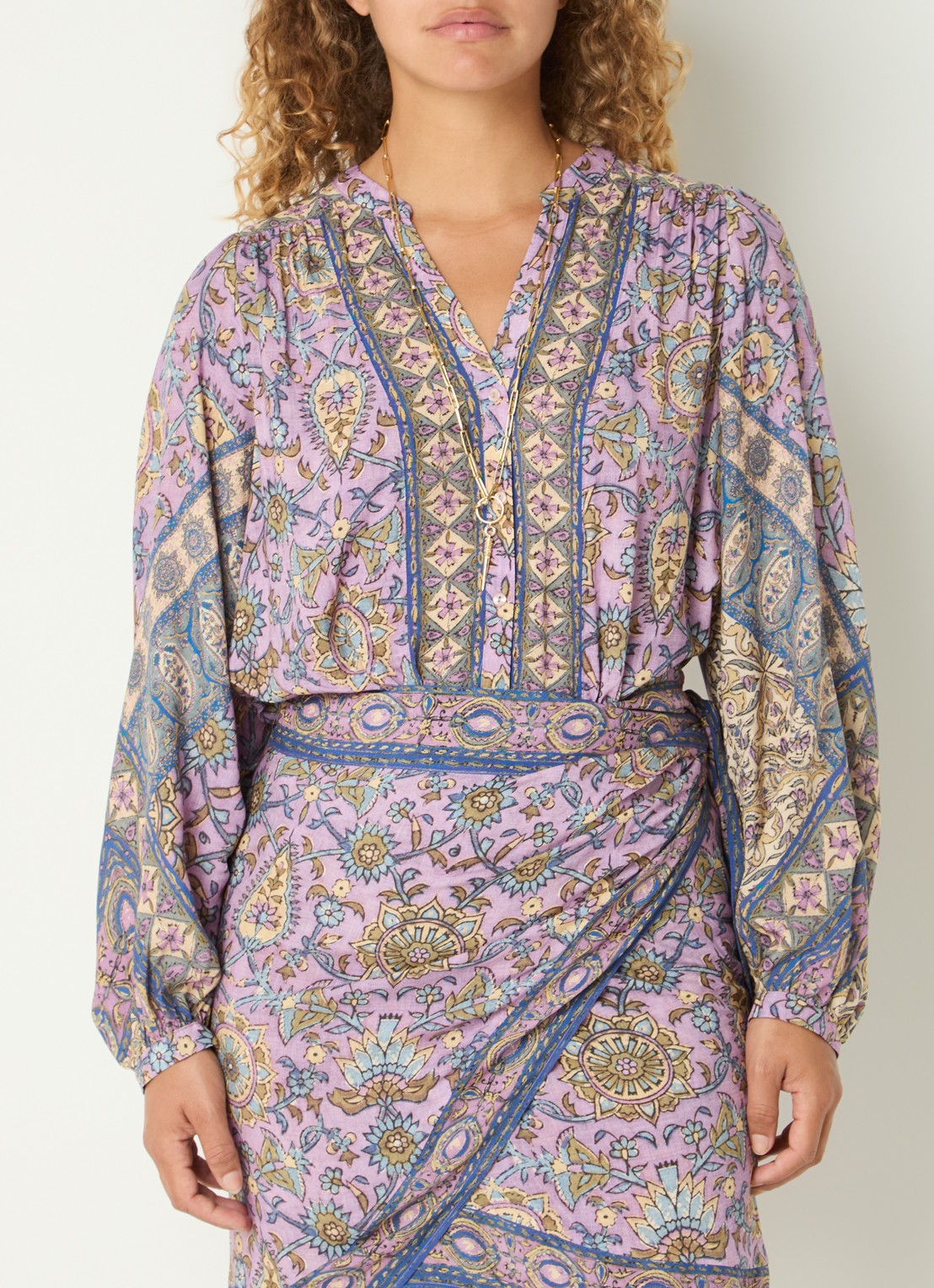 ba&sh Simi blouse met print - detail 3 paars