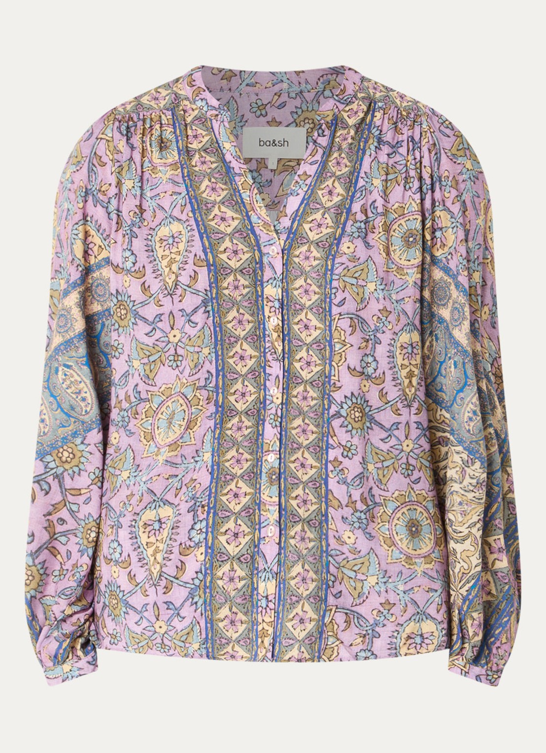 ba&sh Simi blouse met print - voorkant paars