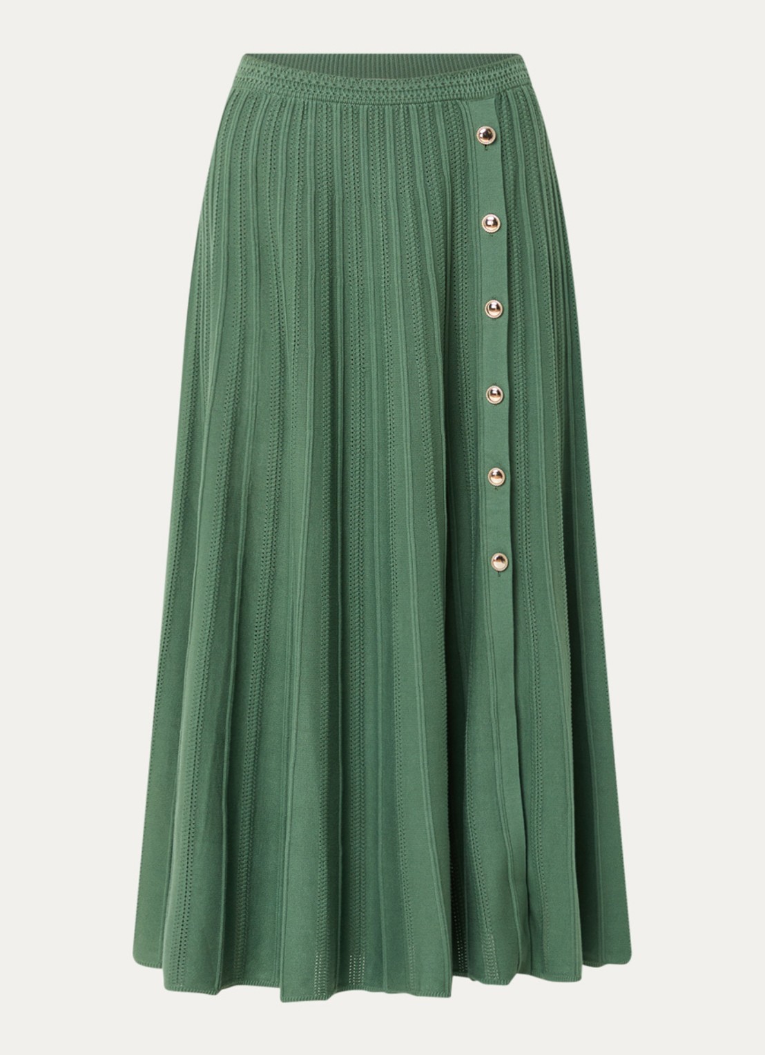 ba&sh Sindy maxi plooirok - voorkant groen