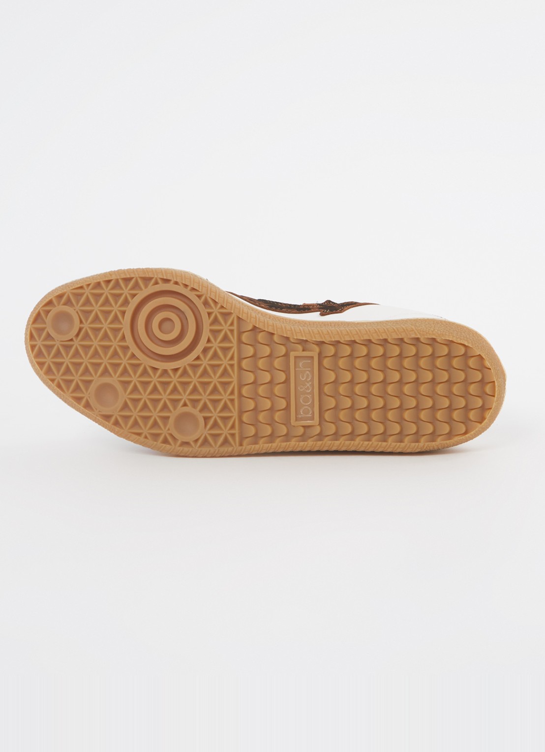 ba&sh Sneaker van leer met suède details - detail 3 bruin