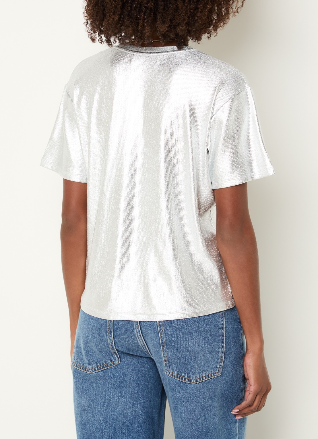 ba&sh Sony T-shirt met metallic finish  - achterkant zilver