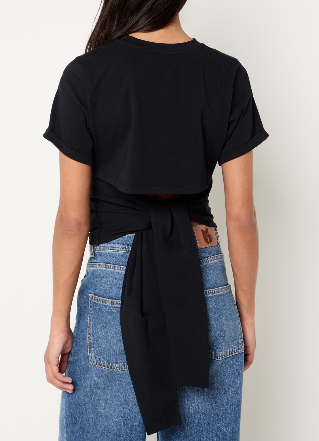 ba&sh T-shirt met cut-out detail - achterkant zwart