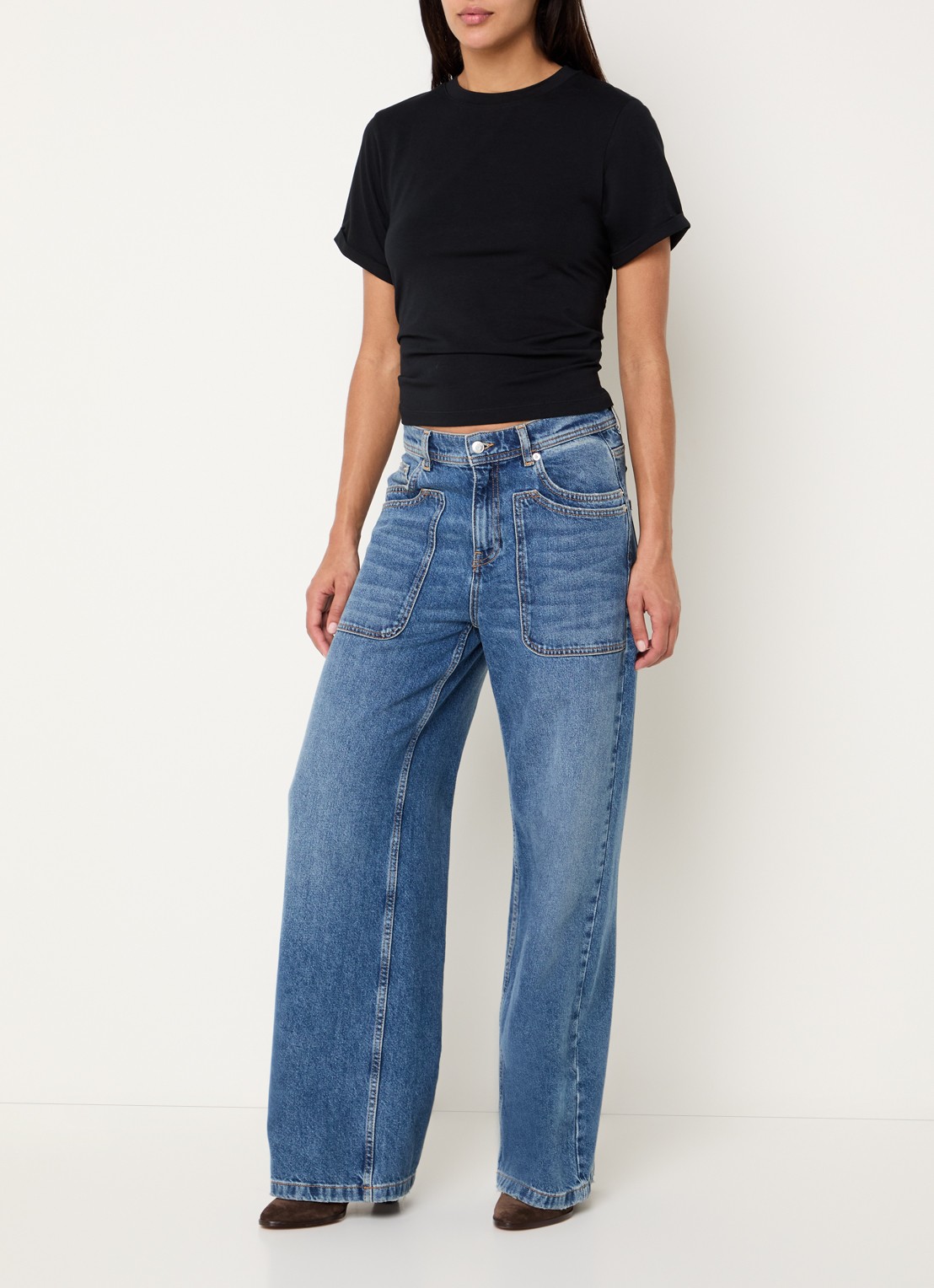 ba&sh T-shirt met cut-out detail - voorkant 3 zwart
