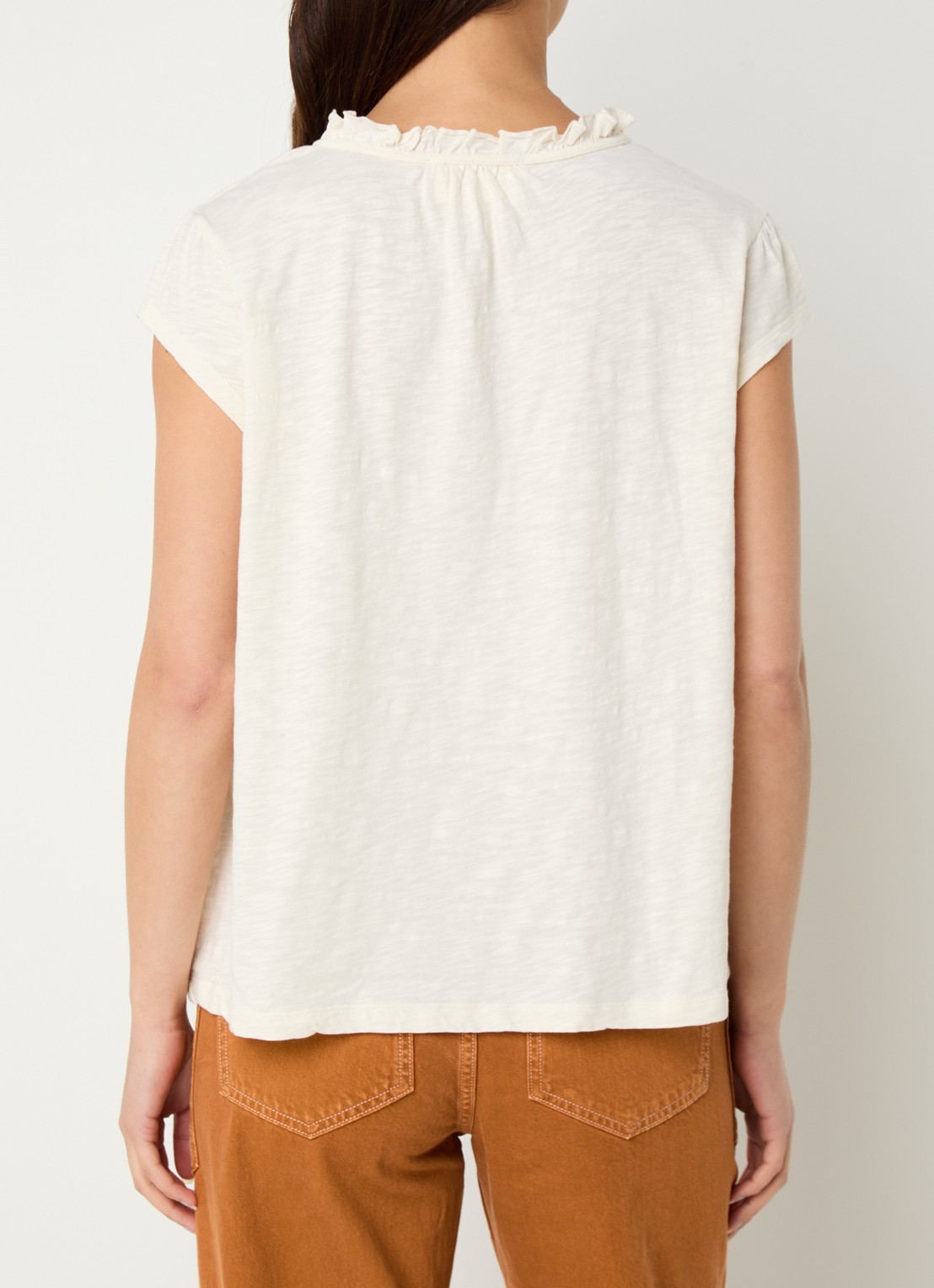 ba&sh T-shirt met gemêleerd dessin - achterkant gebroken wit