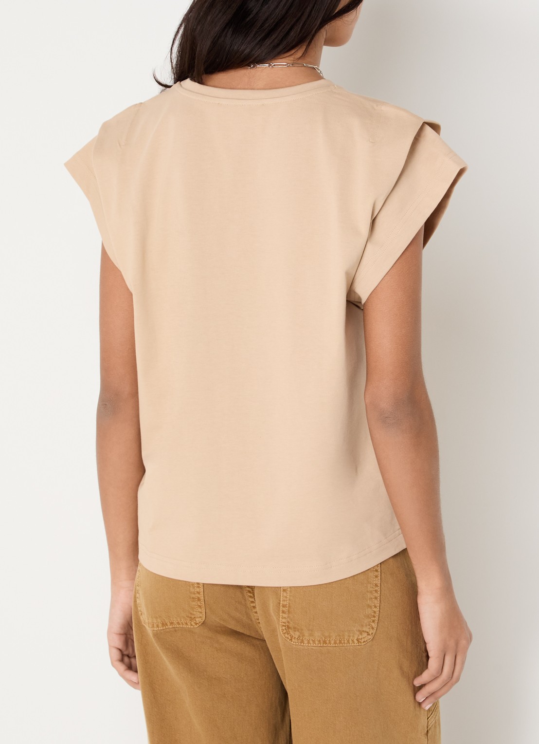ba&sh T-shirt met ronde hals  - achterkant 3 beige