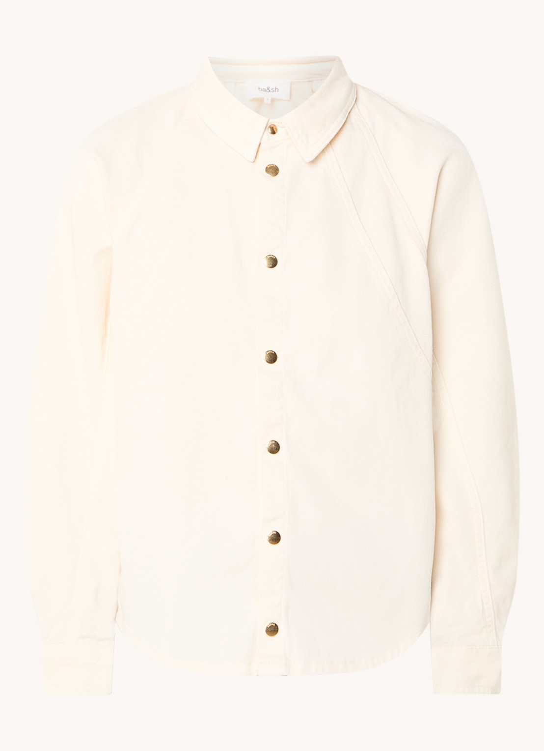 ba&sh Terra overshirt van denim - voorkant 3 creme