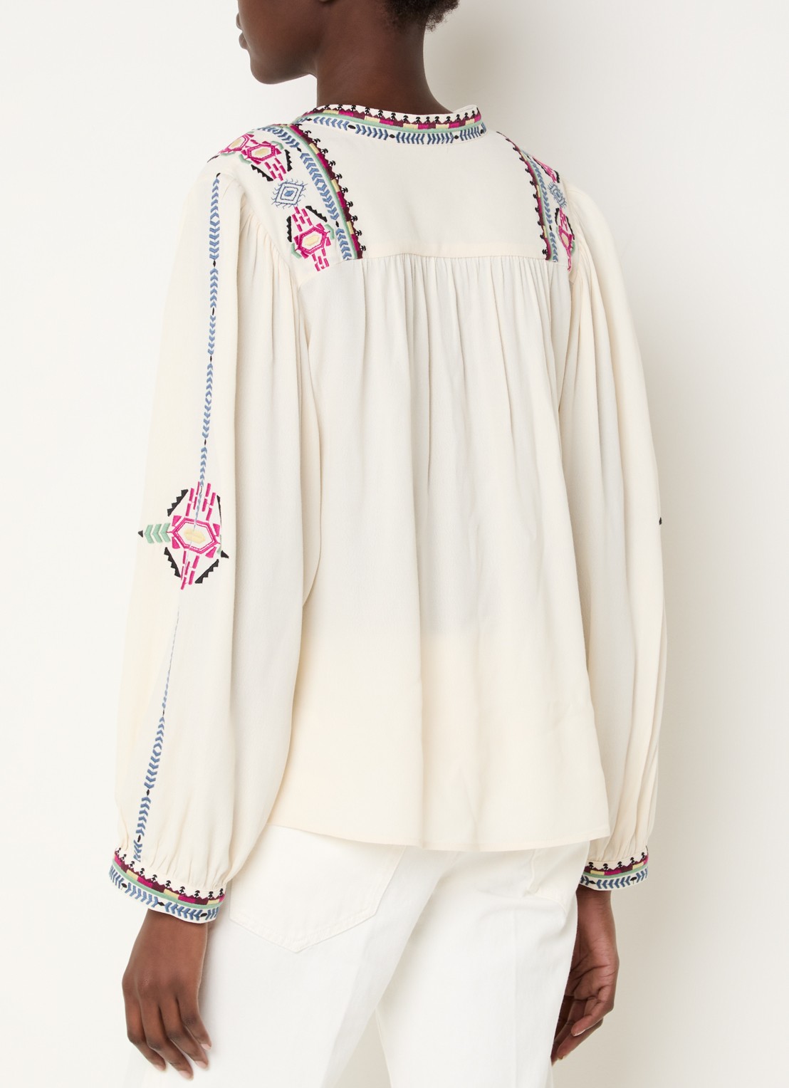 ba&sh Tilt tuniek met borduring - achterkant gebroken wit