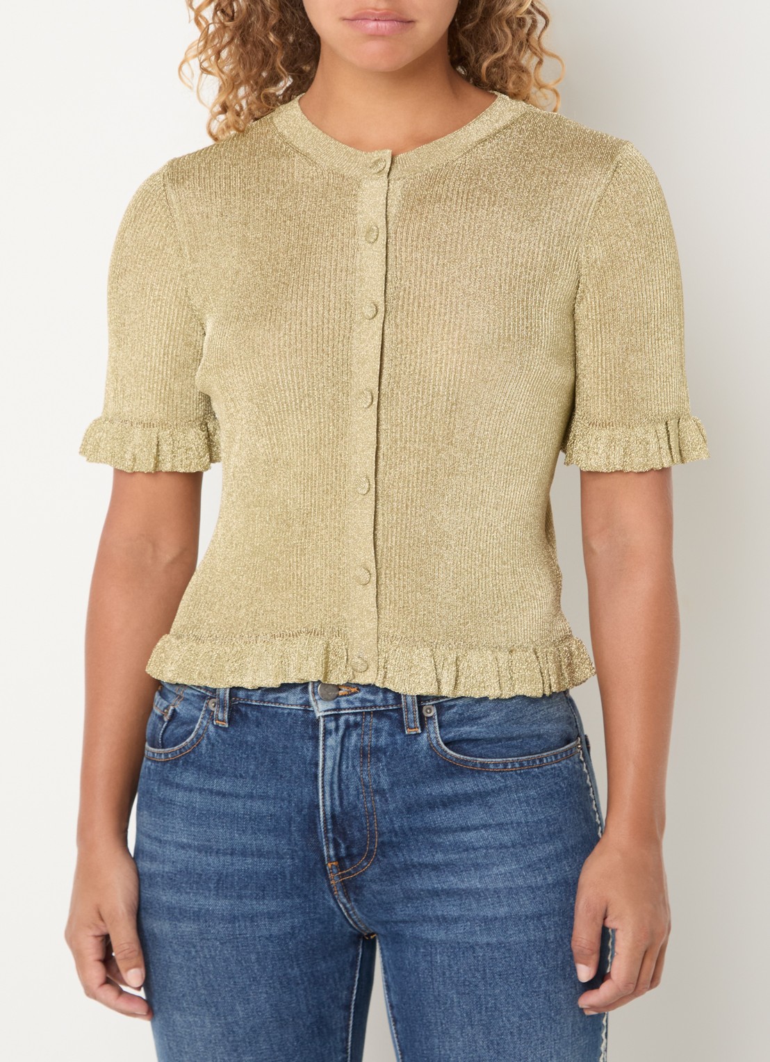 ba&sh Top met metallic finish - detail 4 goud