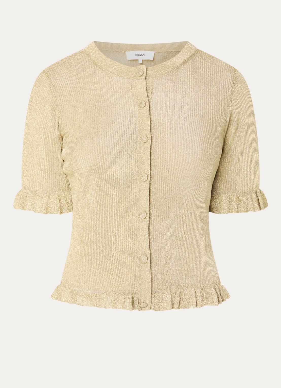 ba&sh Top met metallic finish - voorkant goud