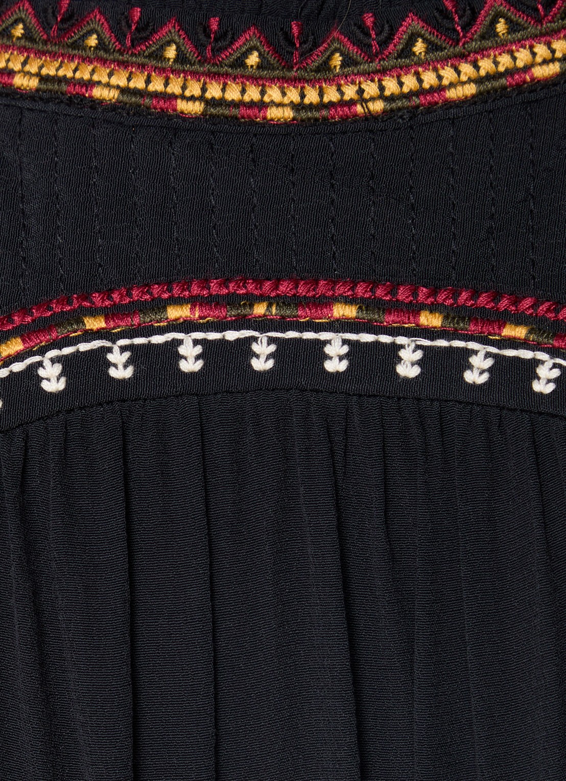 ba&sh Tunia midi tuniekjurk met borduring - detail 2 zwart