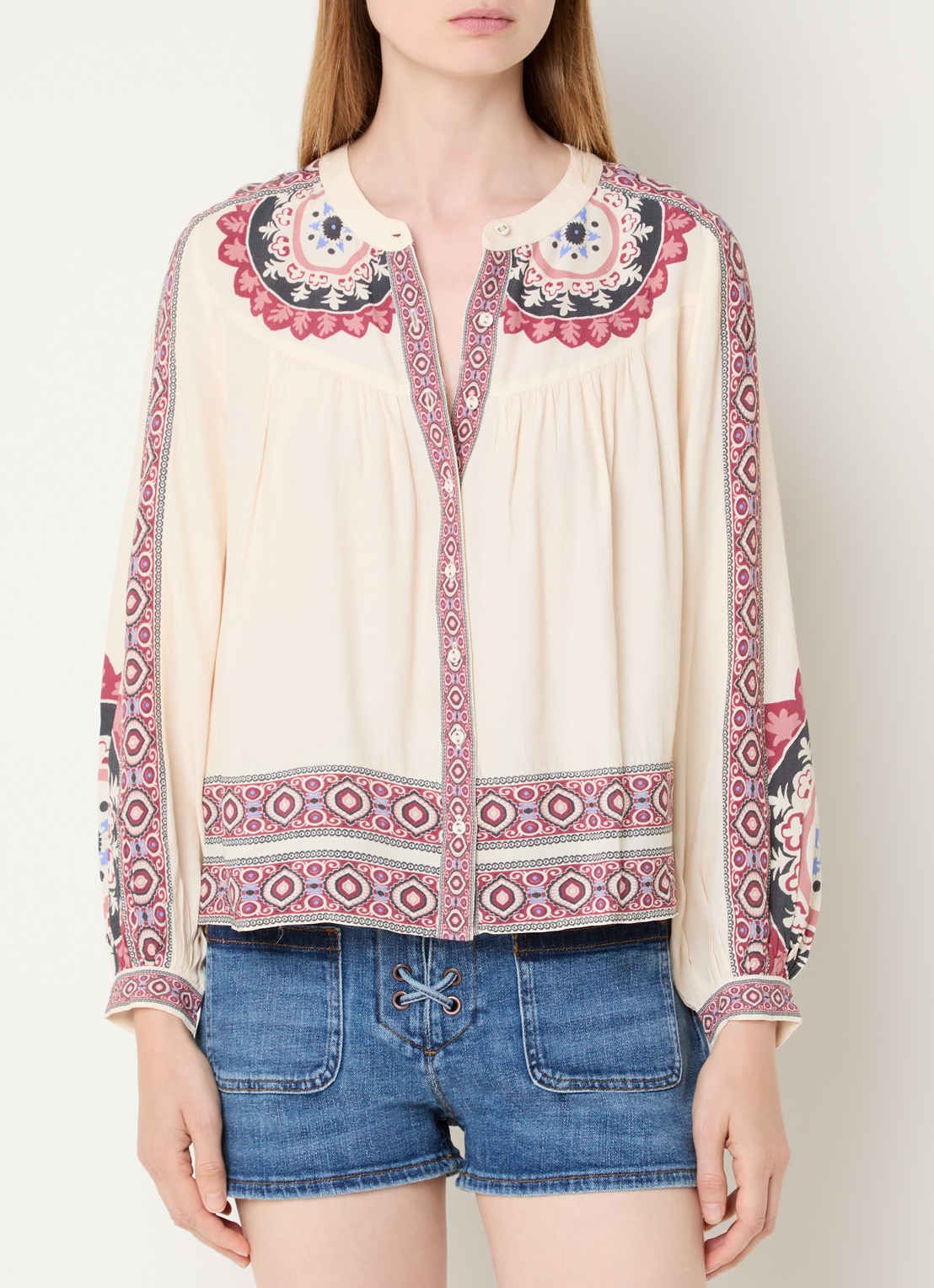ba&sh Valda blouse met print - detail 4 creme