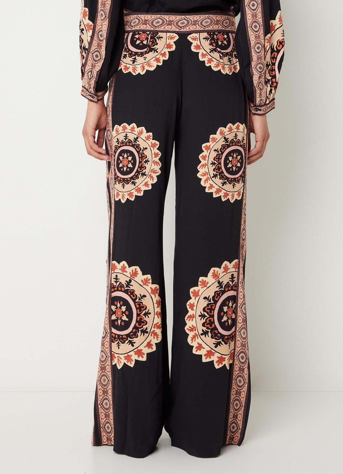 ba&sh Valla loose fit broek met bloemenprint - achterkant zwart