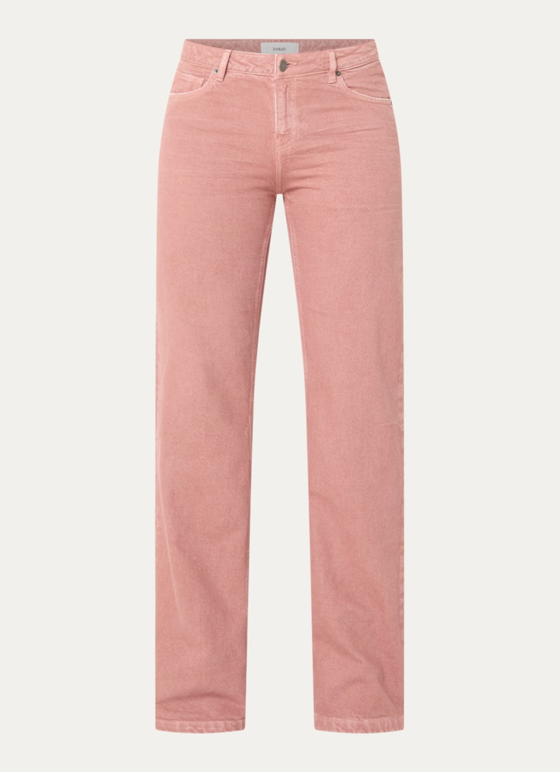 ba&sh Vana high waist straight leg jeans met gekleurde wassing - voorkant 4 zalmroze