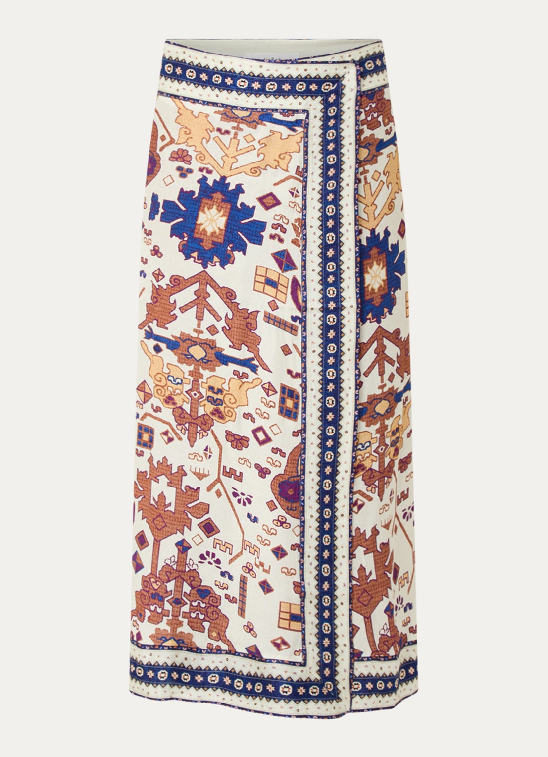 ba&sh Varper midi rok met grafische print - voorkant gebroken wit