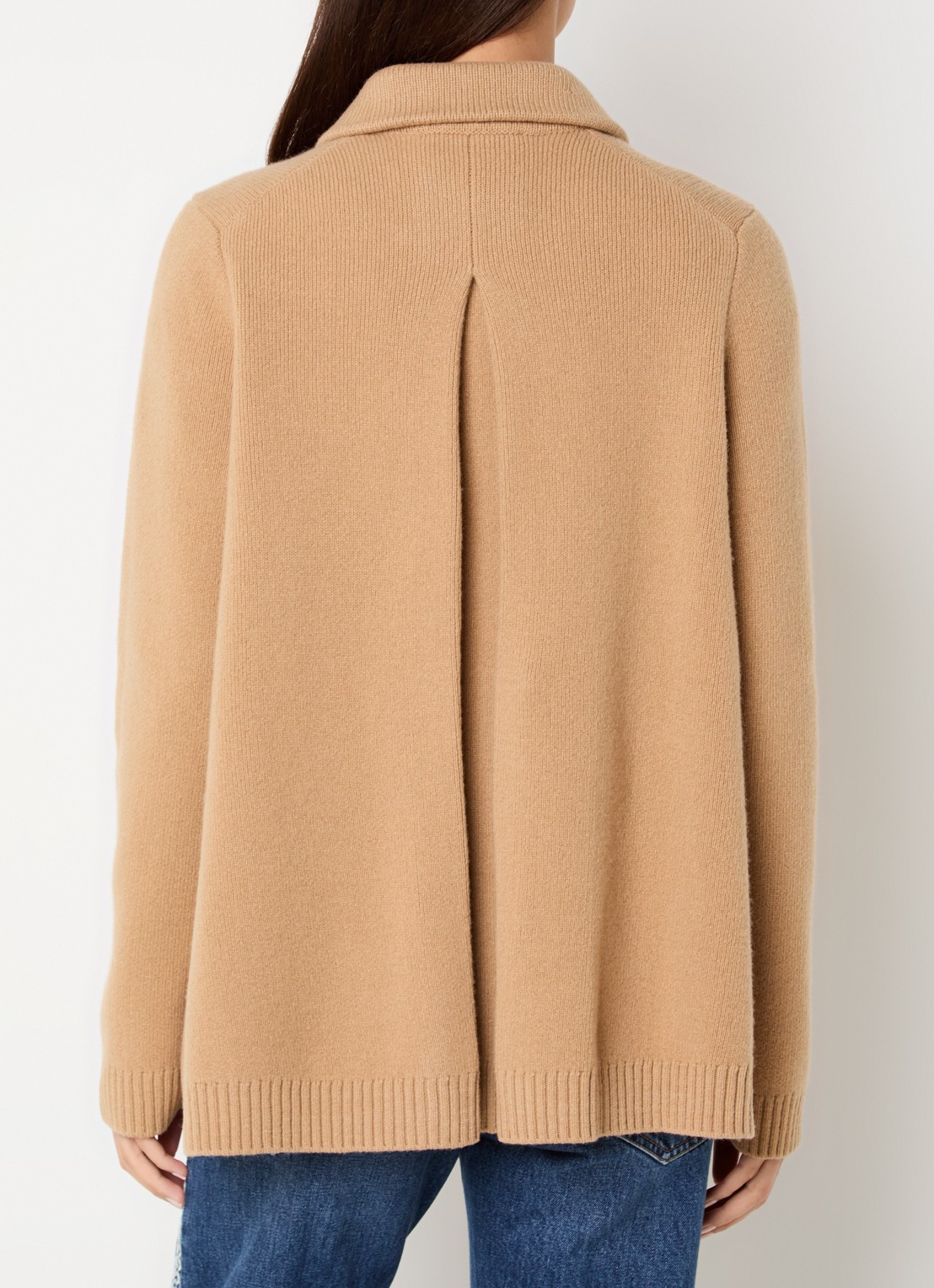 ba&sh Vesta grofgebreid vest in wolblend - achterkant 4 camel