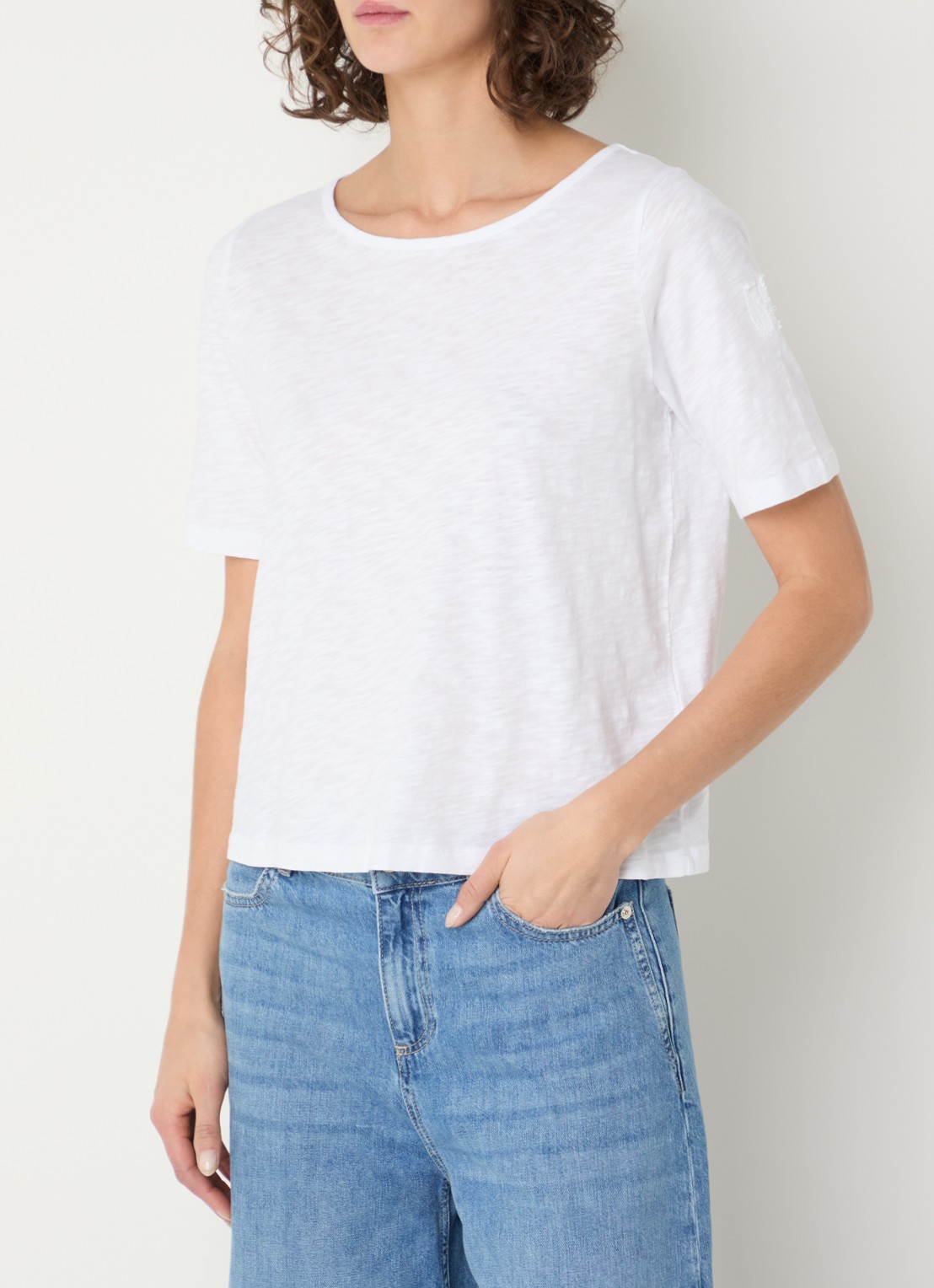 ba&sh Vina T-shirt met boothals - detail 4 wit