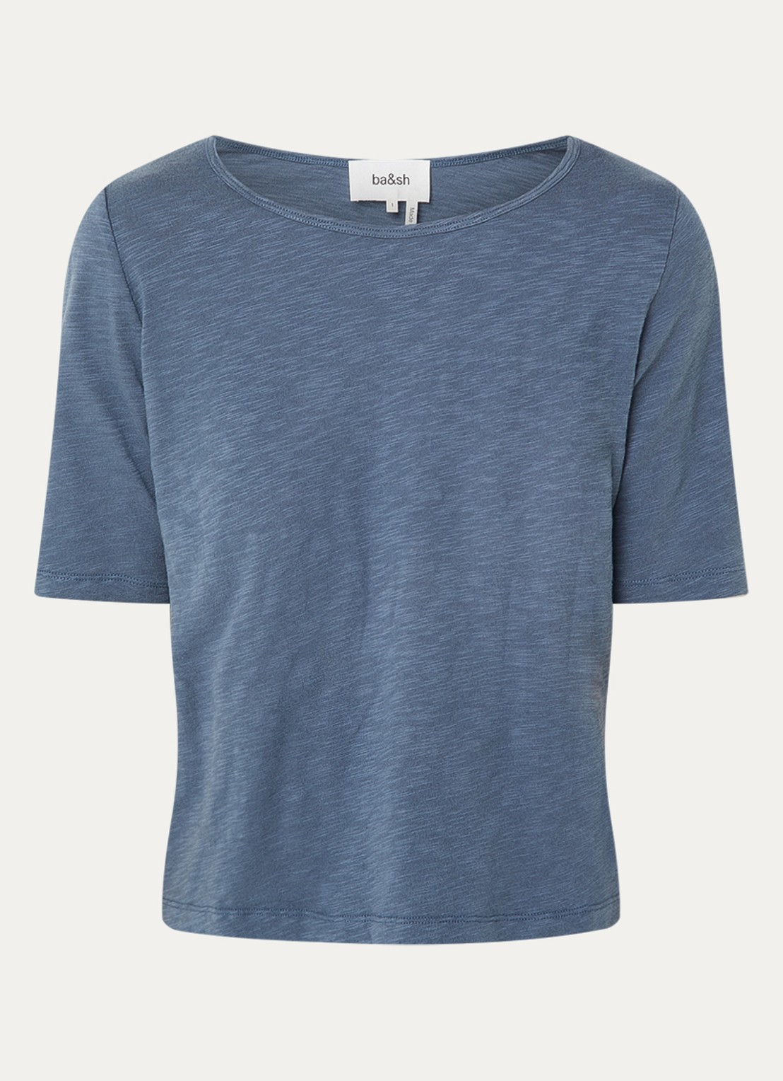 ba&sh Vina T-shirt met boothals - voorkant petrol