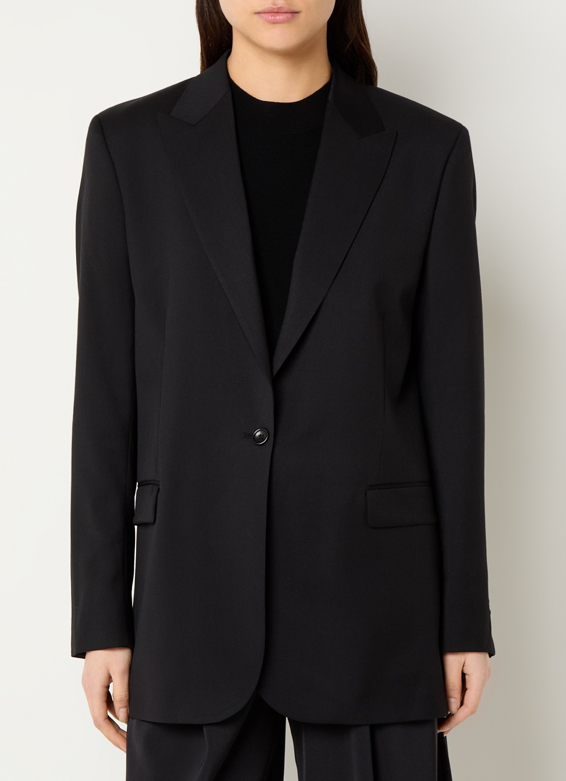 ba&sh Visha blazer van scheerwol met klepzakken - detail 4 zwart