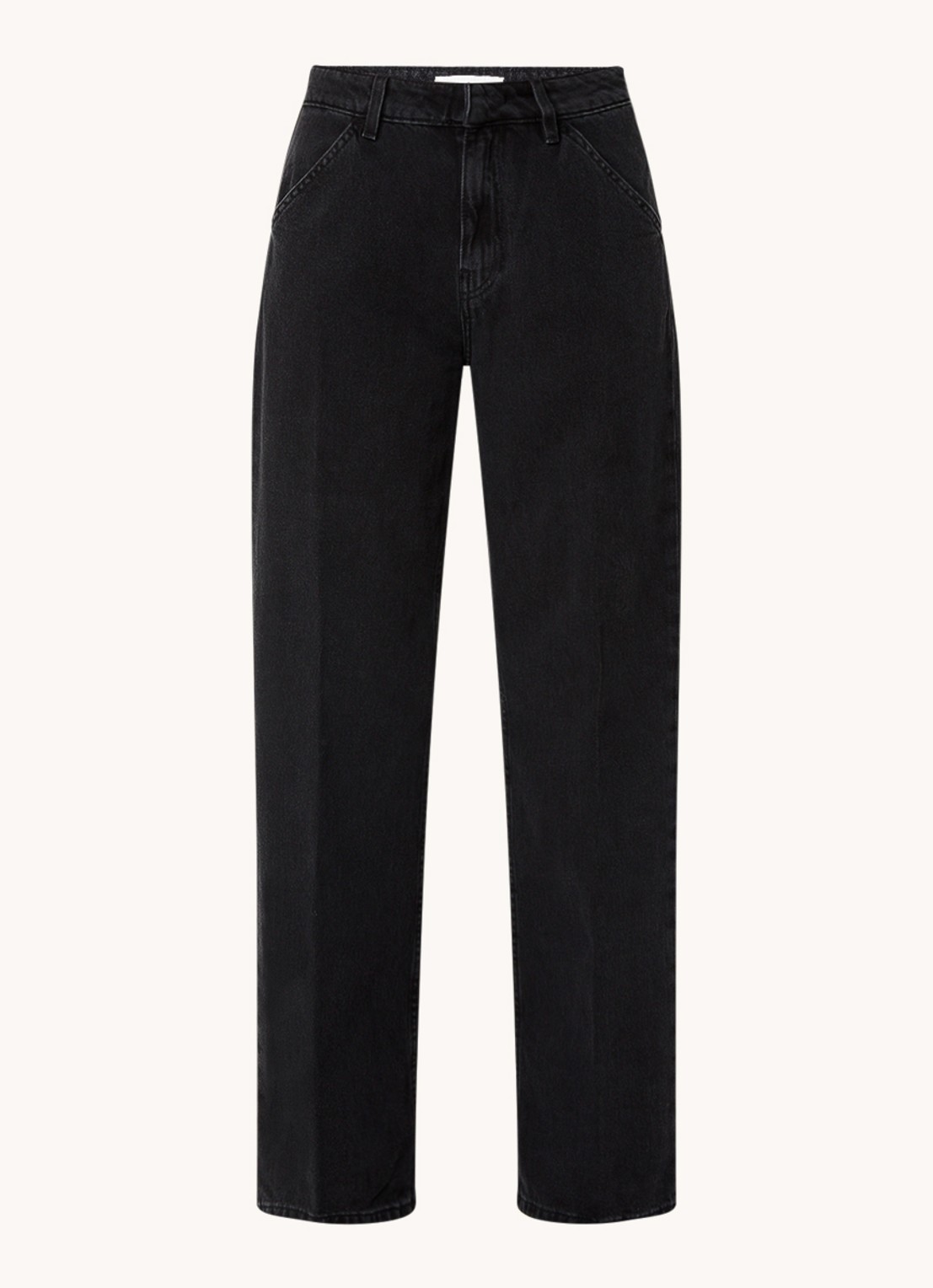 ba&sh Vocchi high waist wide leg jeans met gekleurde wassing - voorkant 2 zwart