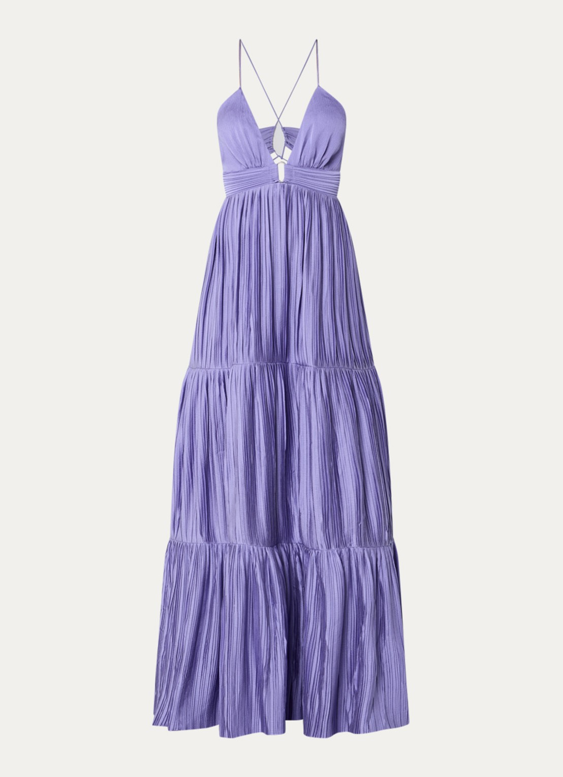ba&sh Wasta maxi jurk met rugdecolleté - voorkant lavendel