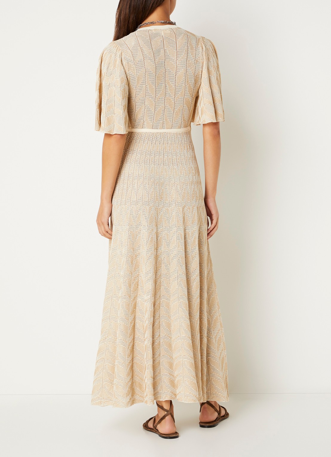 ba&sh Weena maxi wikkeljurk met lurex - achterkant 4 goud