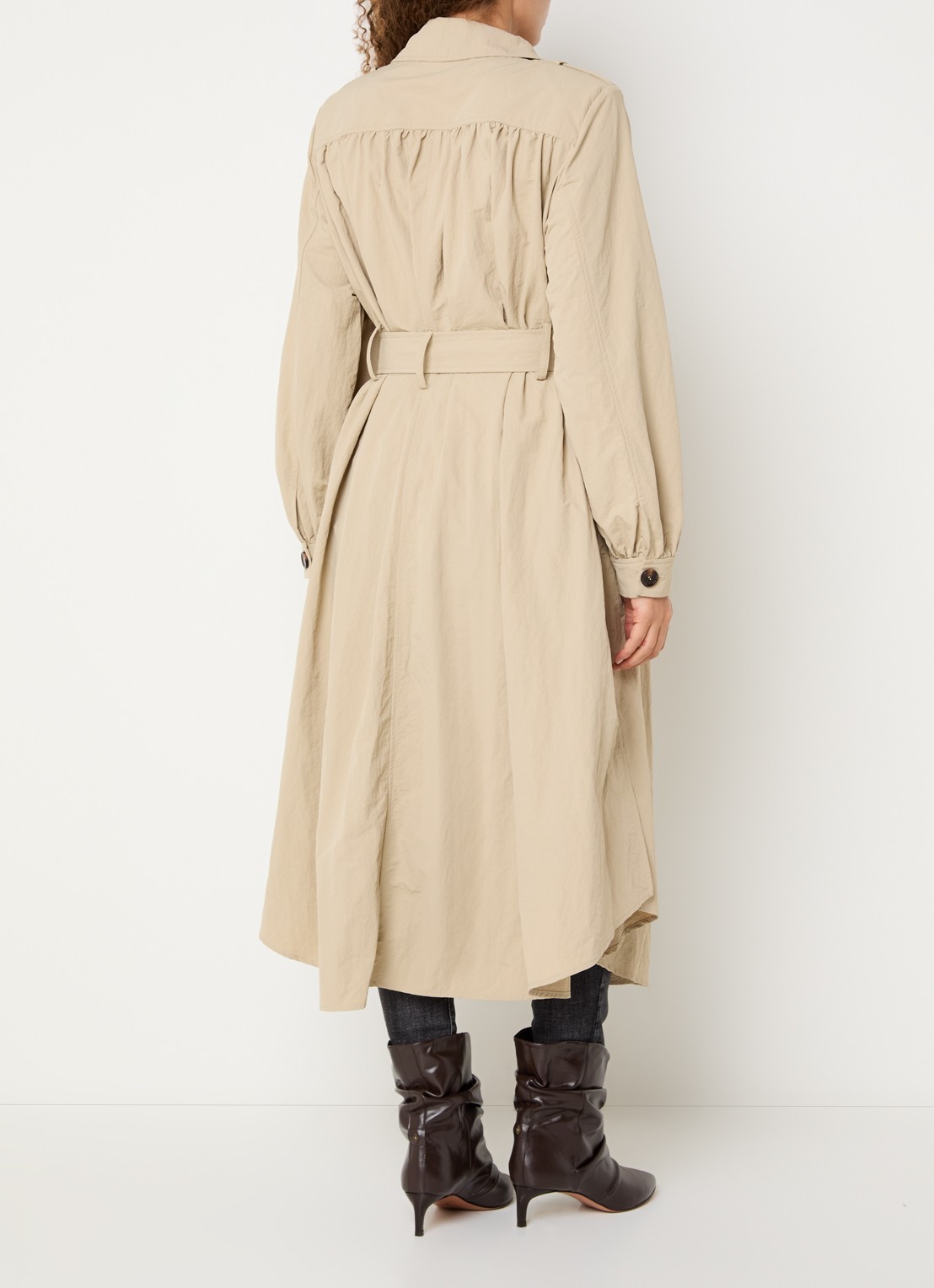 ba&sh Wili trenchcoat met steekzakken - achterkant 2 beige