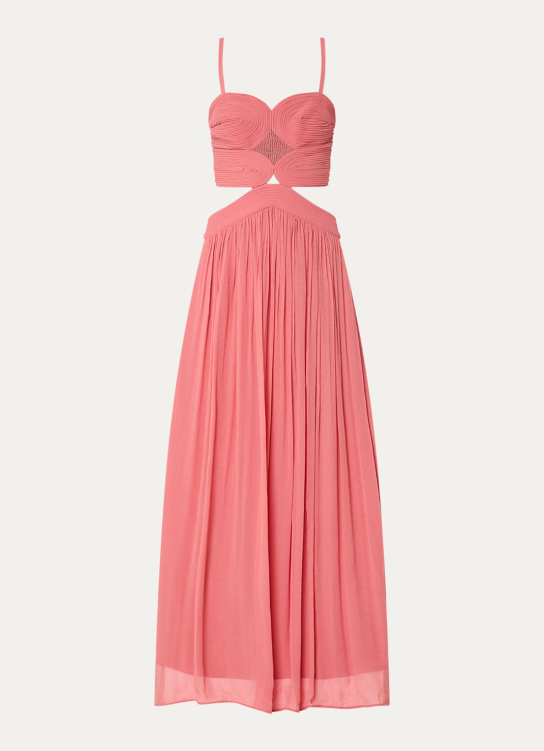 ba&sh Wira maxi rok met plooien - voorkant 3 zalmroze