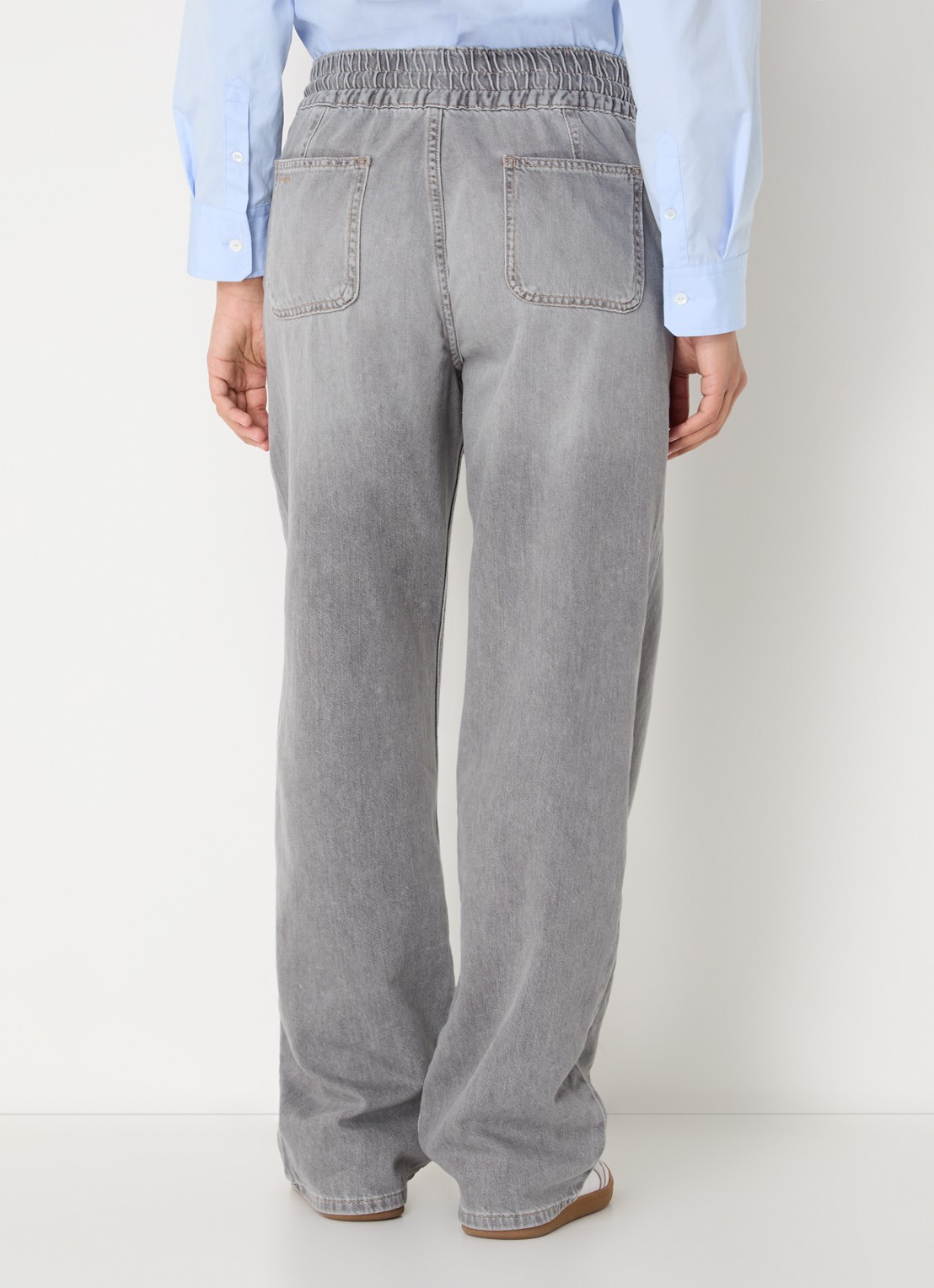 ba&sh Yima high waist straight leg jeans met gekleurde wassing - achterkant 5 grijs