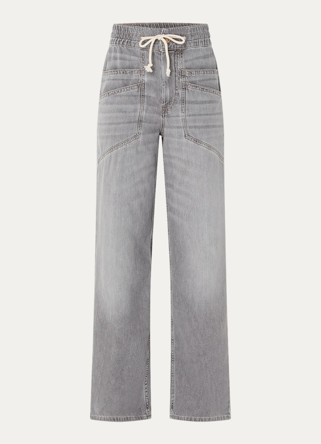 ba&sh Yima high waist straight leg jeans met gekleurde wassing - voorkant 3 grijs