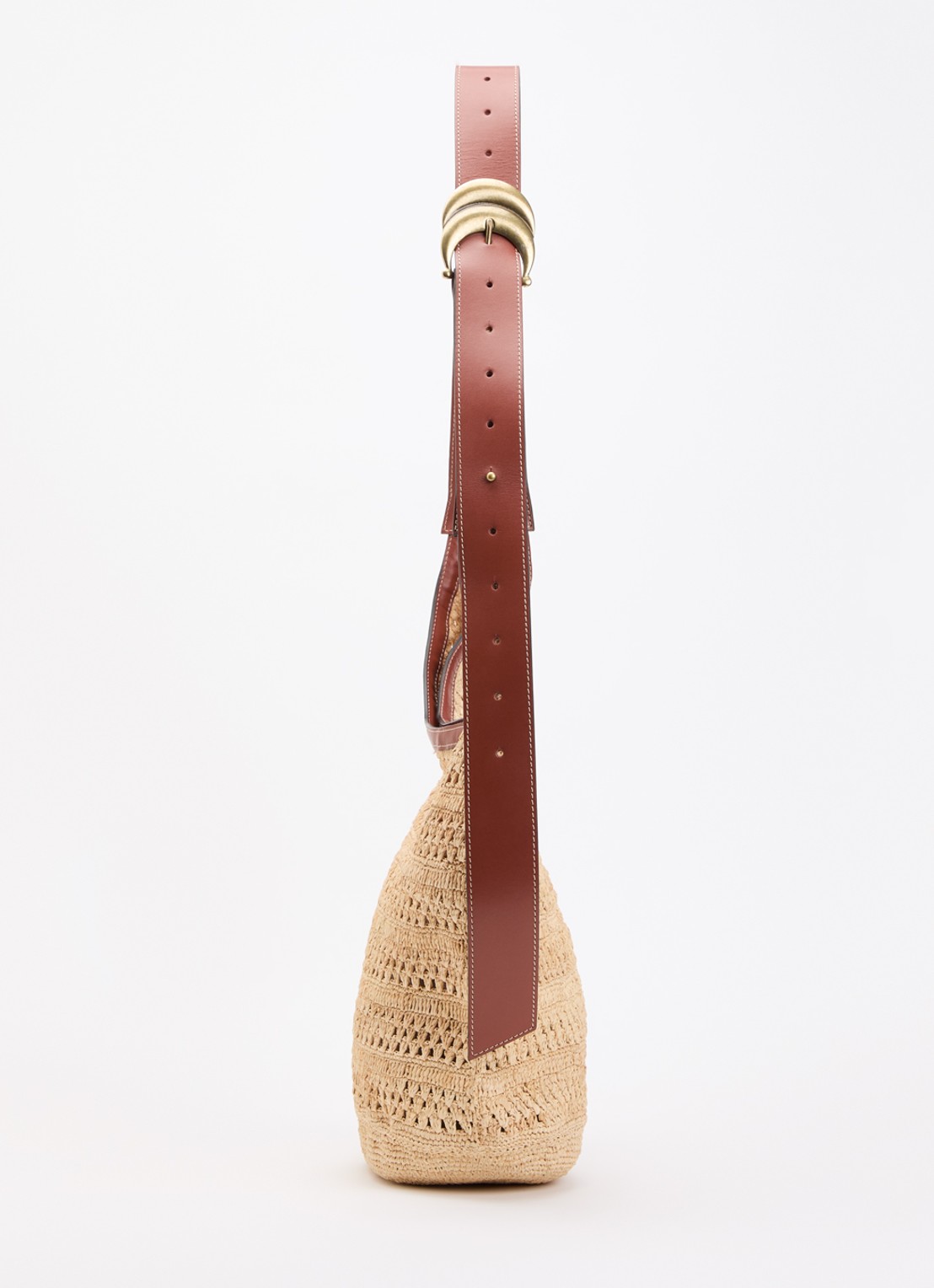 ba&sh YouYou crossbodytas van raffia met details van leer - detail 4 beige