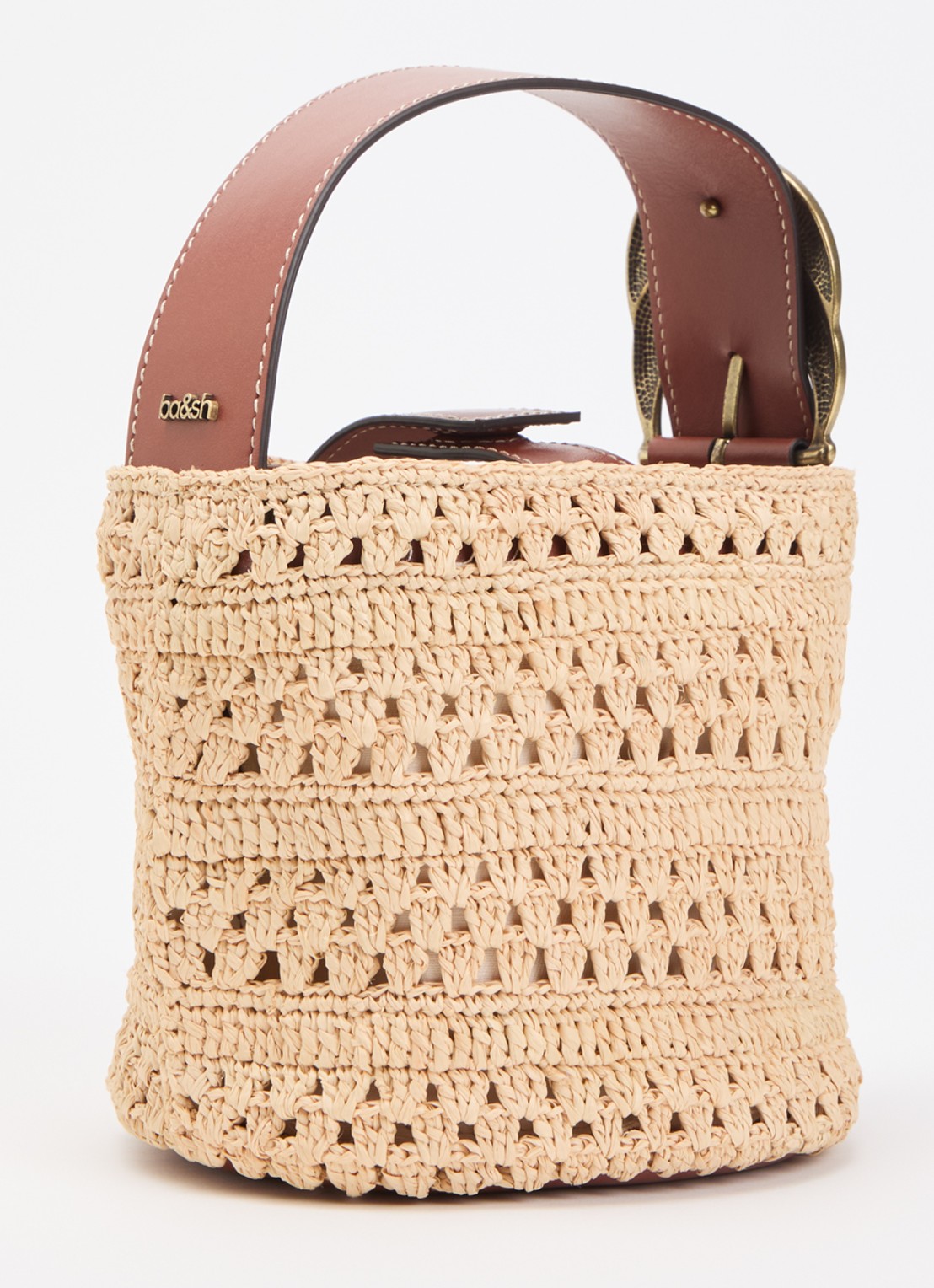 ba&sh YouYou handtas met afneembare schouderriem - achterkant beige