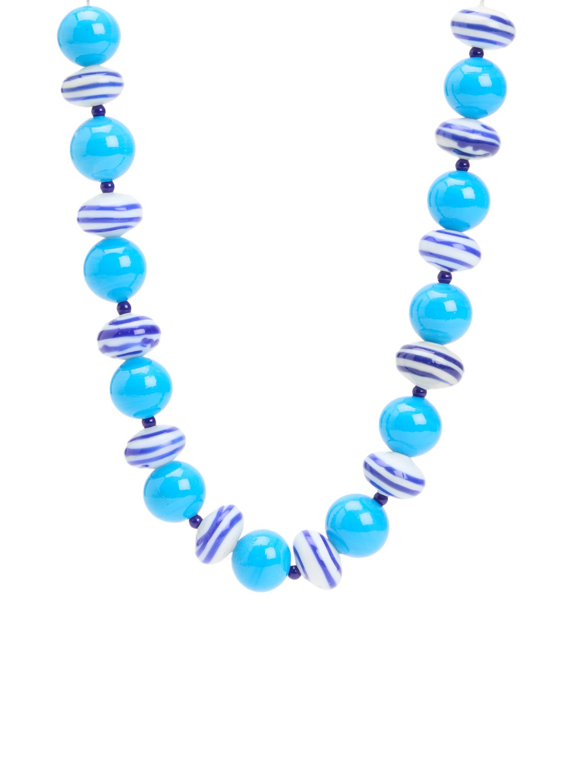 Babs The Label Azzura kralenketting verguld - voorkant blauw