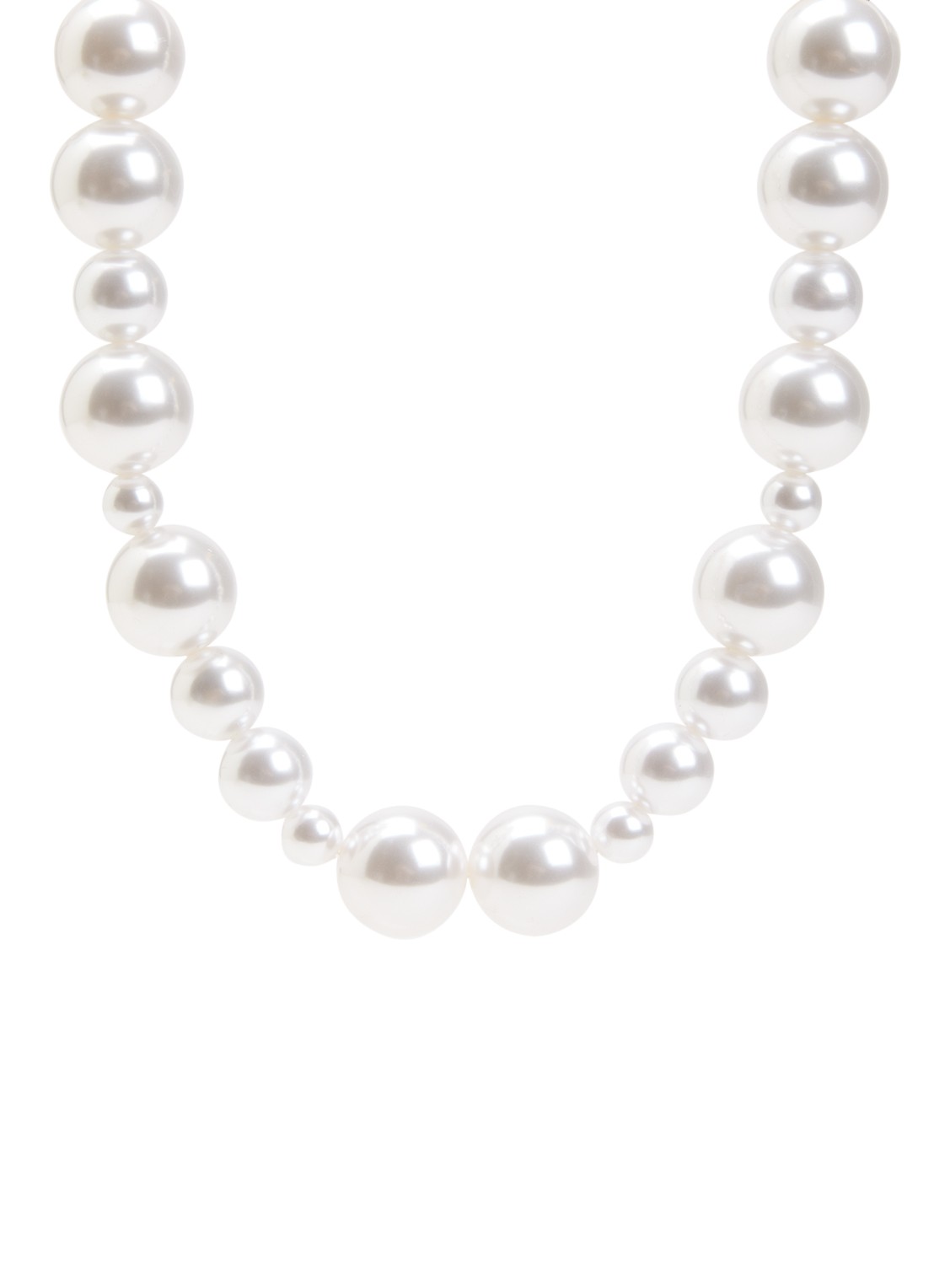 Babs The Label Big Pearl kralenketting verguld - voorkant creme