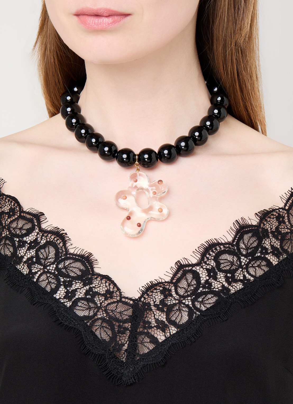 Babs The Label Dotted Wild Bloom hanger verguld - voorkant 2 transparant