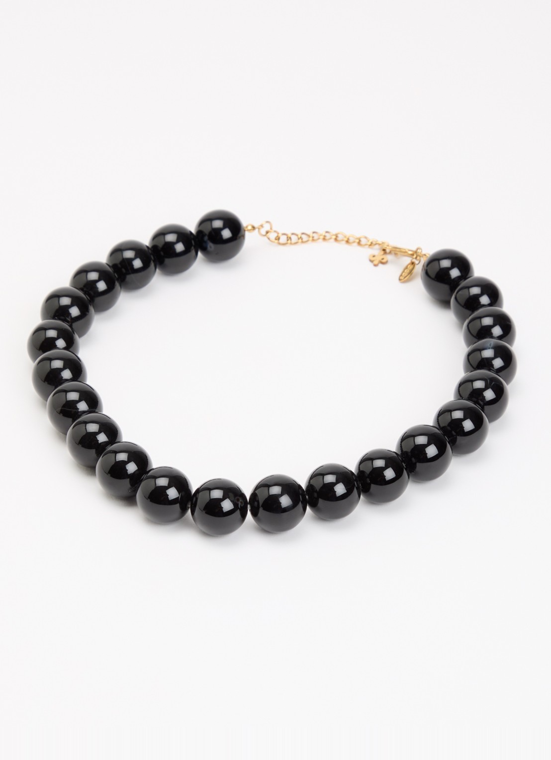 Babs The Label Midnight Black kralenketting verguld - detail 3 zwart