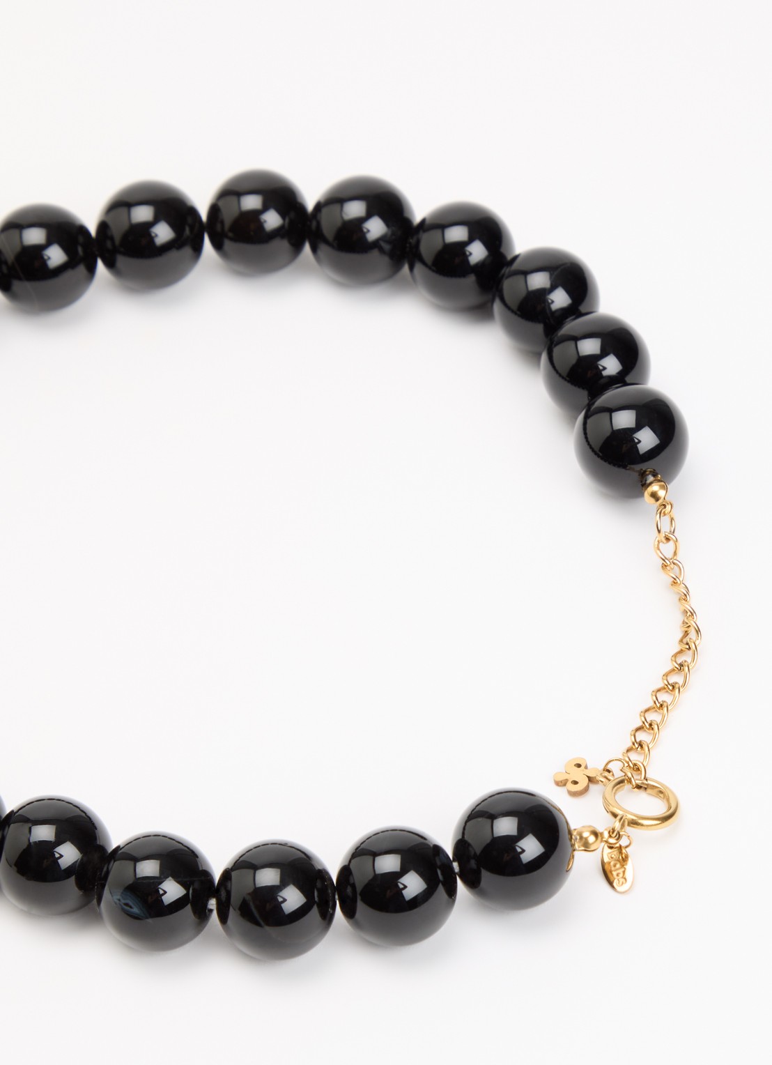 Babs The Label Midnight Black kralenketting verguld - detail 4 zwart